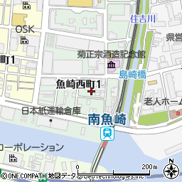 兵庫県神戸市東灘区魚崎西町1丁目4周辺の地図