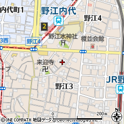 大阪市城東区野江3丁目19 中道モータープール周辺の地図