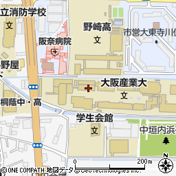 大阪産業大学中央キャンパス周辺の地図