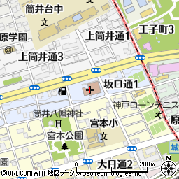 兵庫県神戸市中央区坂口通2丁目周辺の地図