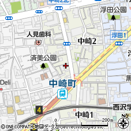 中崎町駅前パーキング周辺の地図