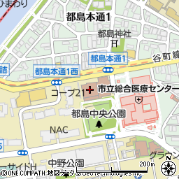 タイムズ大阪市立総合医療センター駐車場周辺の地図