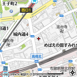 兵庫県神戸市灘区城内通3丁目2周辺の地図
