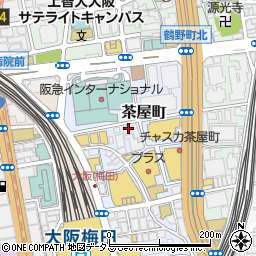 焼肉六甲 梅田茶屋町店周辺の地図