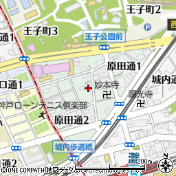 兵庫県神戸市灘区原田通周辺の地図