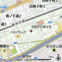 兵庫県神戸市灘区大石東町周辺の地図
