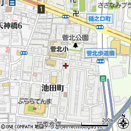 大阪府大阪市北区池田町1-38周辺の地図