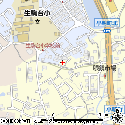 奈良県生駒市小明町1857-13周辺の地図
