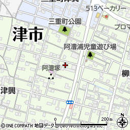 三重県津市柳山津興626周辺の地図