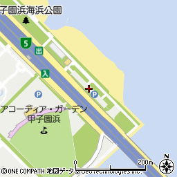 甲子園浜海浜公園（東）駐車場周辺の地図
