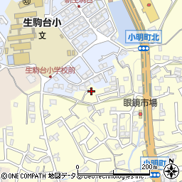 奈良県生駒市小明町1855-74周辺の地図