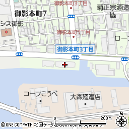 奥野運輸産業株式会社　御影配送センター周辺の地図