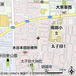 大阪府大東市太子田周辺の地図