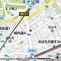 兵庫県神戸市灘区城内通周辺の地図