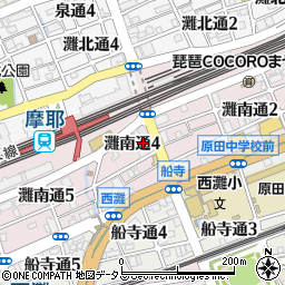 兵庫県神戸市灘区灘南通周辺の地図