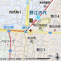 地下鉄野江内代周辺の地図