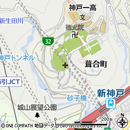 兵庫県神戸市中央区葺合町布引山周辺の地図