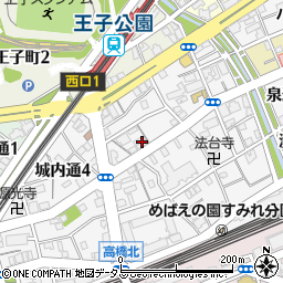 兵庫県神戸市灘区城内通2丁目周辺の地図
