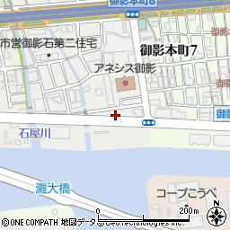 兵庫県神戸市東灘区御影石町1丁目1周辺の地図
