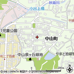 奈良県奈良市中山泉ヶ丘周辺の地図