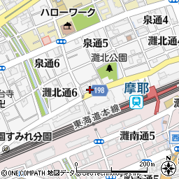兵庫県神戸市灘区灘北通周辺の地図