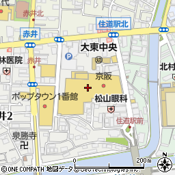 タイムズポップタウン住道オペラパーク第１駐車場周辺の地図