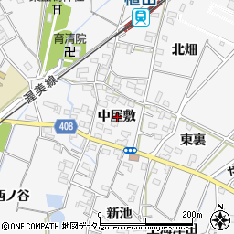 愛知県豊橋市植田町中屋敷周辺の地図