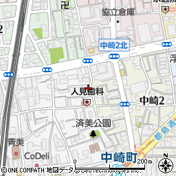 パークジャパン大阪中崎西第２駐車場周辺の地図