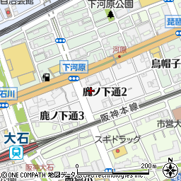 兵庫県神戸市灘区鹿ノ下通周辺の地図