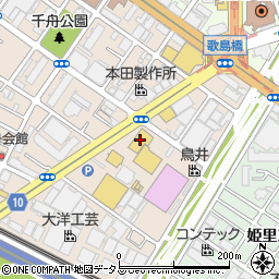 大阪日野自動車株式会社　中央支店整備部周辺の地図