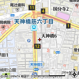 吉野家 天神橋六丁目店周辺の地図