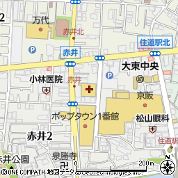 アカカベドラッグストア住道店周辺の地図