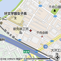 キョウテク神崎川住宅パーキング周辺の地図