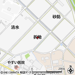愛知県豊橋市植田町折地周辺の地図