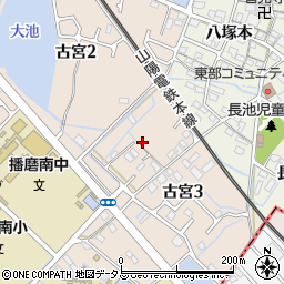 兵庫県加古郡播磨町古宮石坊周辺の地図