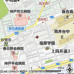 兵庫県神戸市中央区野崎通周辺の地図