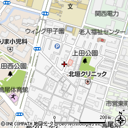 兵庫県西宮市上田中町4-20周辺の地図