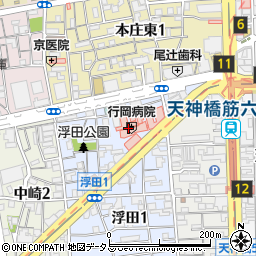 行岡病院周辺の地図