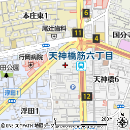 大阪市立　天六駅・有料自転車駐車場周辺の地図