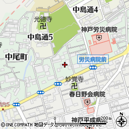 兵庫県神戸市中央区籠池通6丁目周辺の地図
