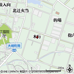 愛知県豊橋市大崎町木行周辺の地図
