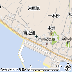 愛知県南知多町（知多郡）豊浜（西之浦）周辺の地図