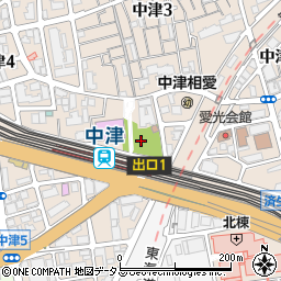 中津中央公園周辺の地図