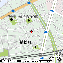 静岡県浜松市中央区植松町周辺の地図