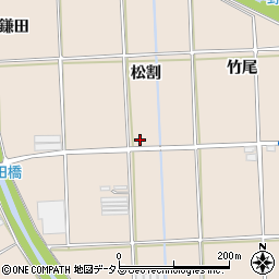 愛知県豊橋市野依町松割周辺の地図