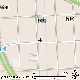 愛知県豊橋市野依町（松割）周辺の地図