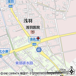 浅羽郵便局周辺の地図