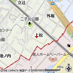 兵庫県加古郡播磨町二子上松周辺の地図