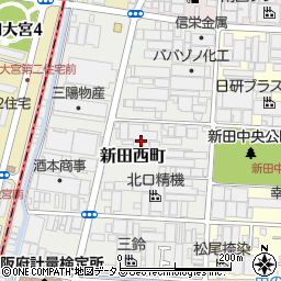 大阪府大東市新田西町周辺の地図