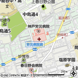 兵庫県神戸市中央区籠池通4丁目周辺の地図